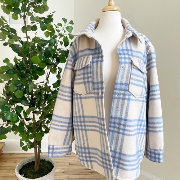 Beige check Shacket - Picture 6 of 15